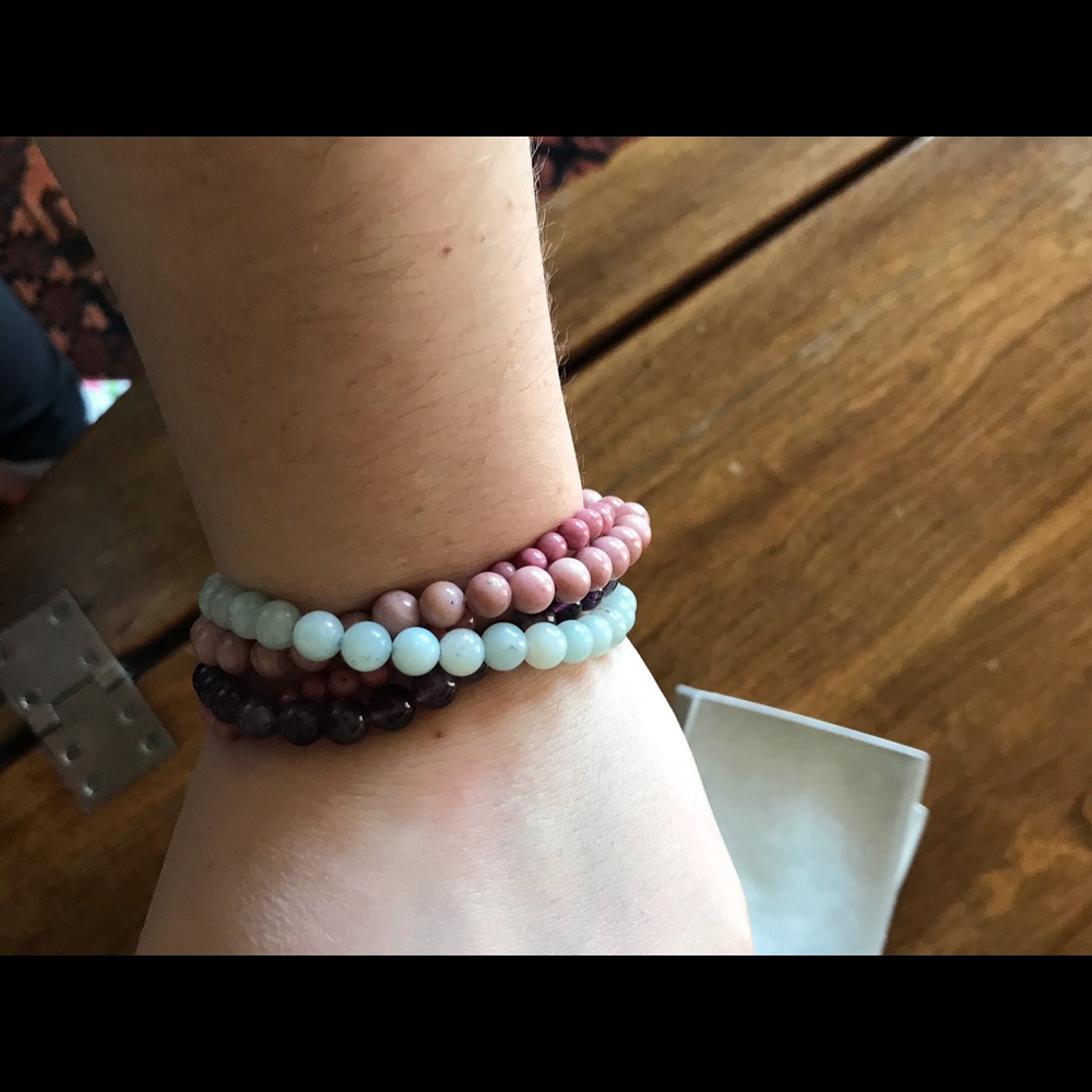 Fun colorful stretch stone bracelets
